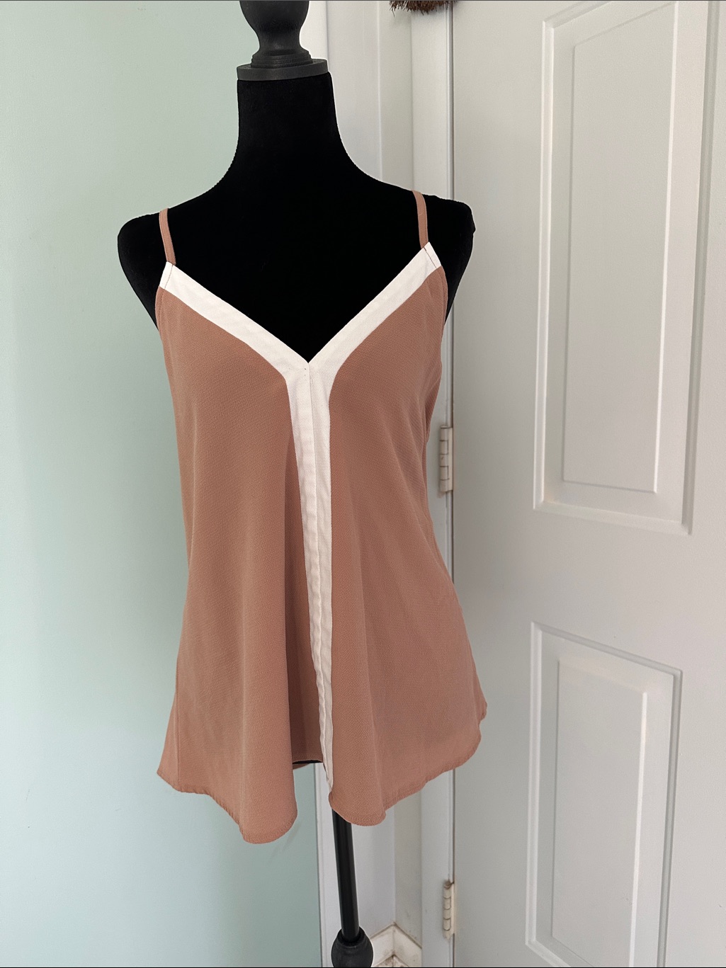 Shein Dusty Rose Camisole With White Trim